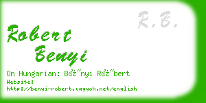 robert benyi business card